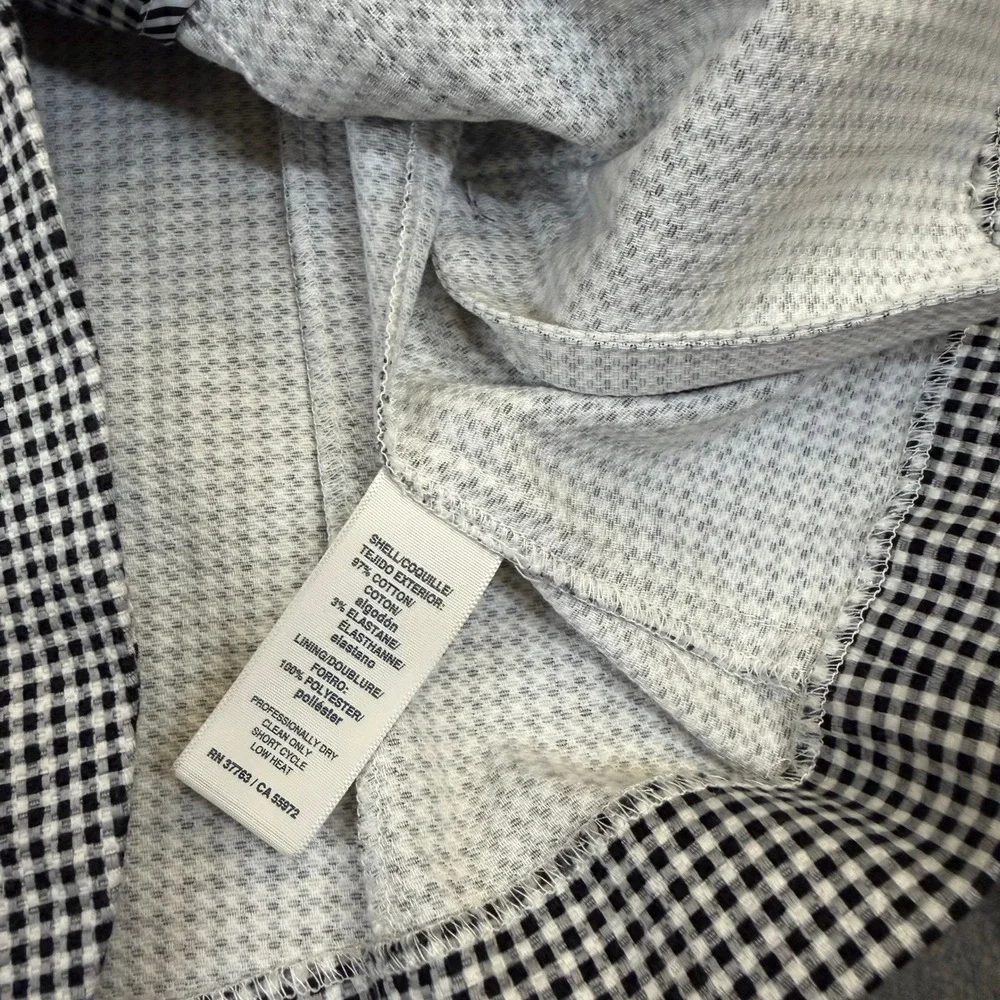 Rafaella Weekend Blazer Womens Small Black Gingham Single Button Stretch - Picture 6 of 11